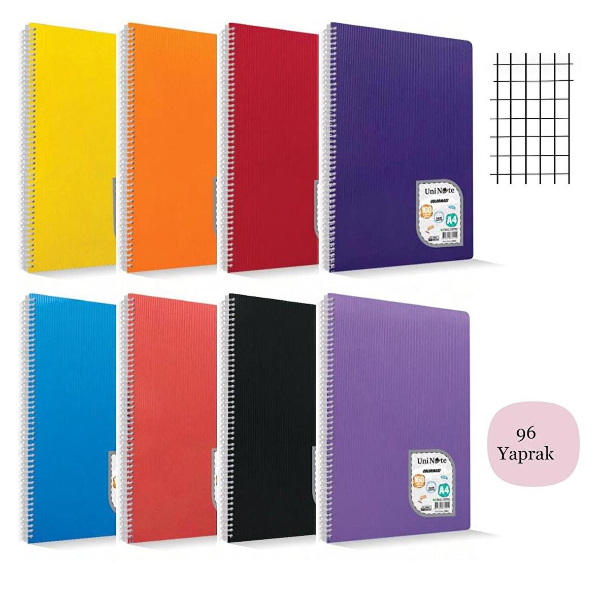 Çınar Colormaxi A4 96 Yaprak Plastik Kapak Spiralli Defter