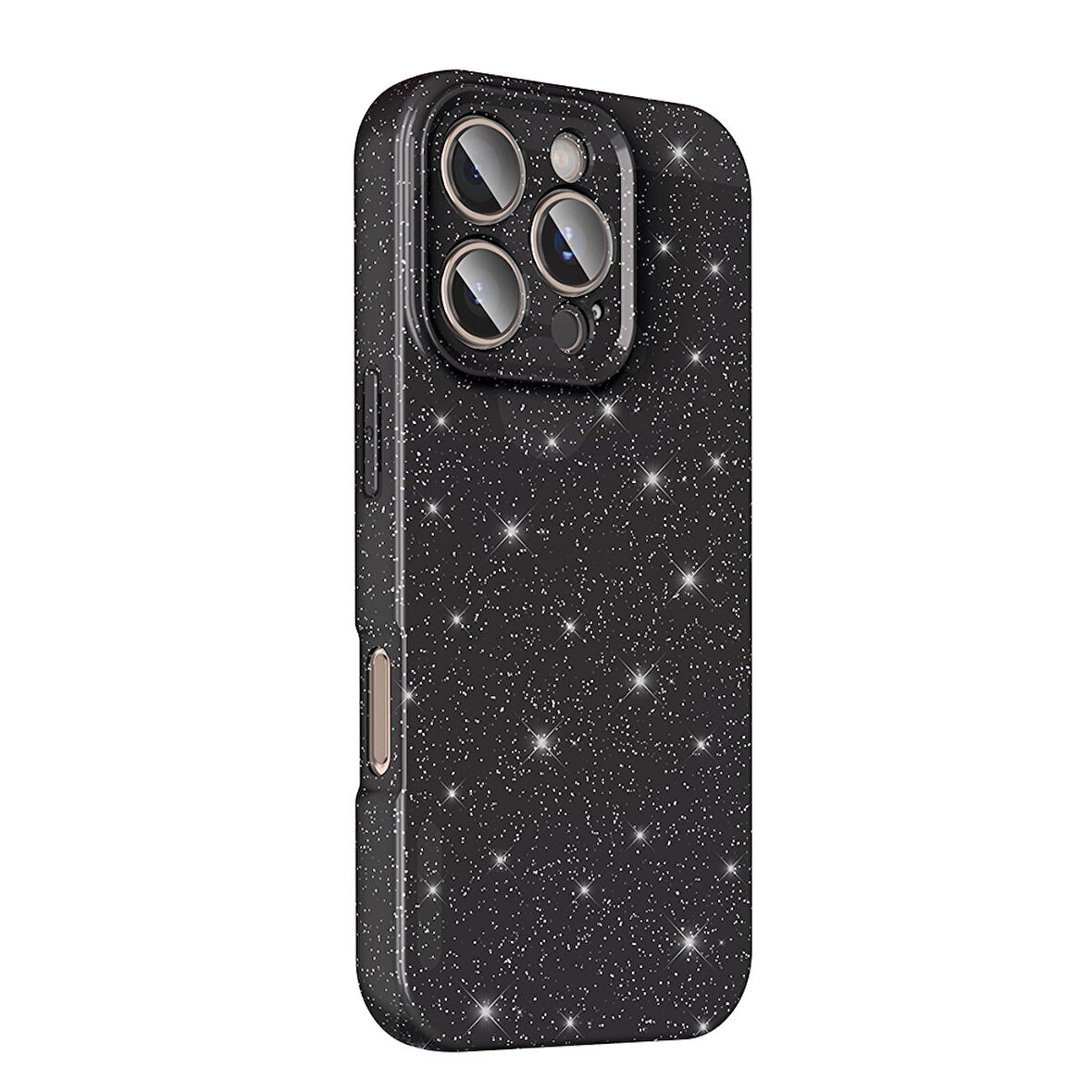 iPhone 16 Pro Kılıf Kamera Korumalı Simli Parıltılı Lüks Silikon