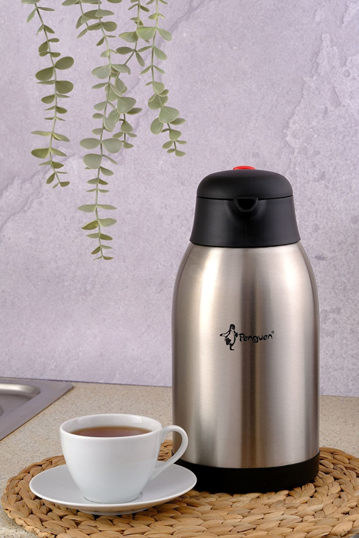 Penguen çelik çay termosu - su termosu 2,5 lt.