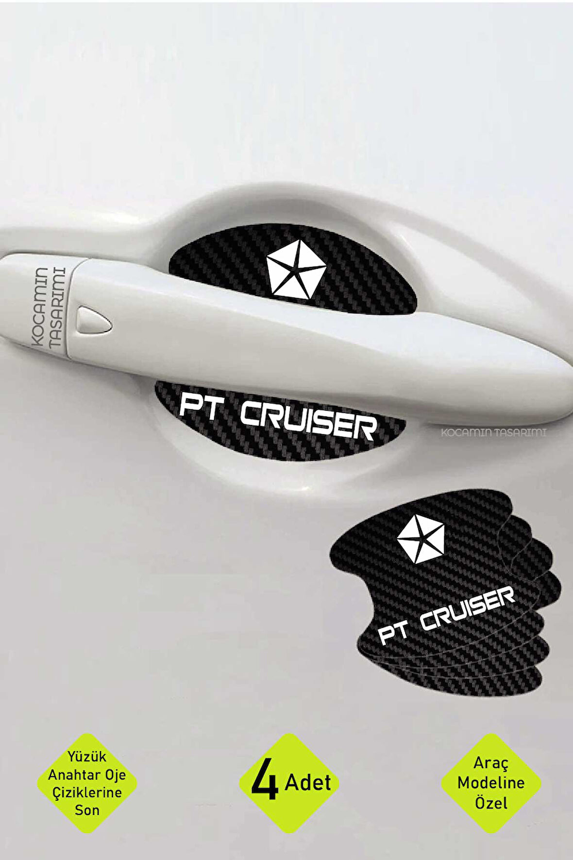 Chrysler Pt Cruiser İçin Karbon Çizik Önleyici Özel Tasarım Şık Kapı İçi Folyo Seti Pt Cruiser Yazılı