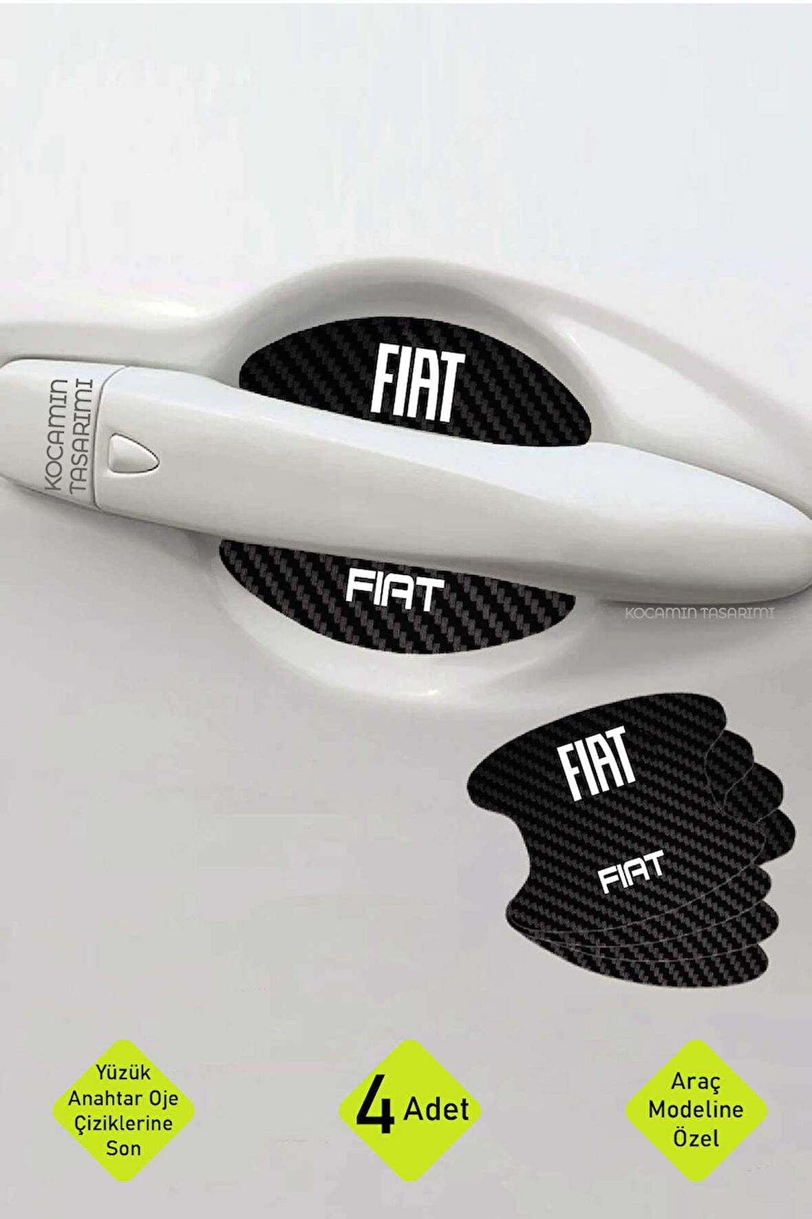 Fiat Yazılı Modeline Uygun Karbon Çizik Önleyici Kapı İçi Koruma ve Şıklık Takımı Yazılı Yazılı