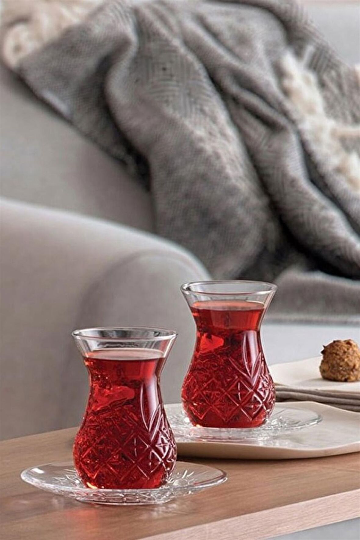 Paşabahçe Timeless Kesme Kristal Çay Bardağı Seti Takımı 12 Parça Çay Seti