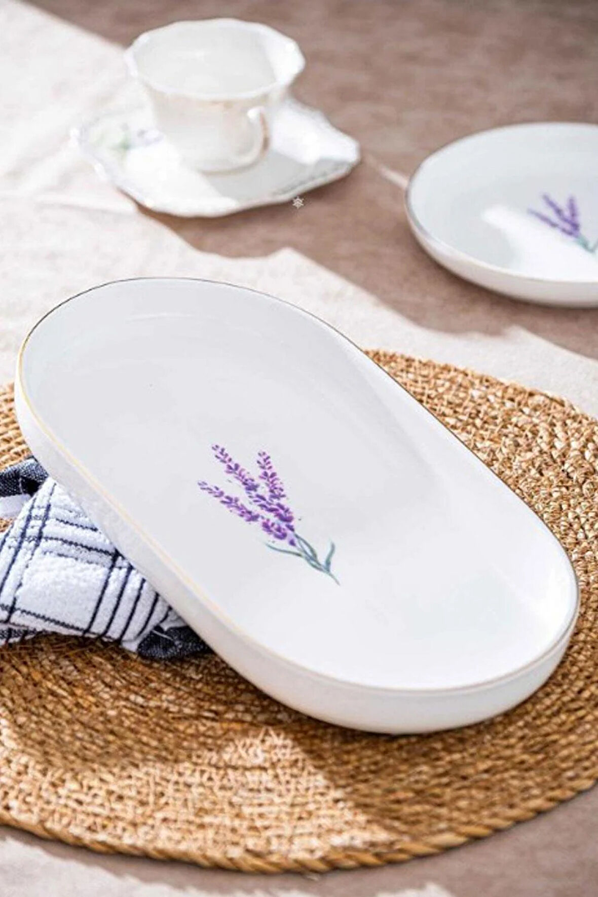 Acar Soft Royal Porselen Oval Tabak - 27x15 cm