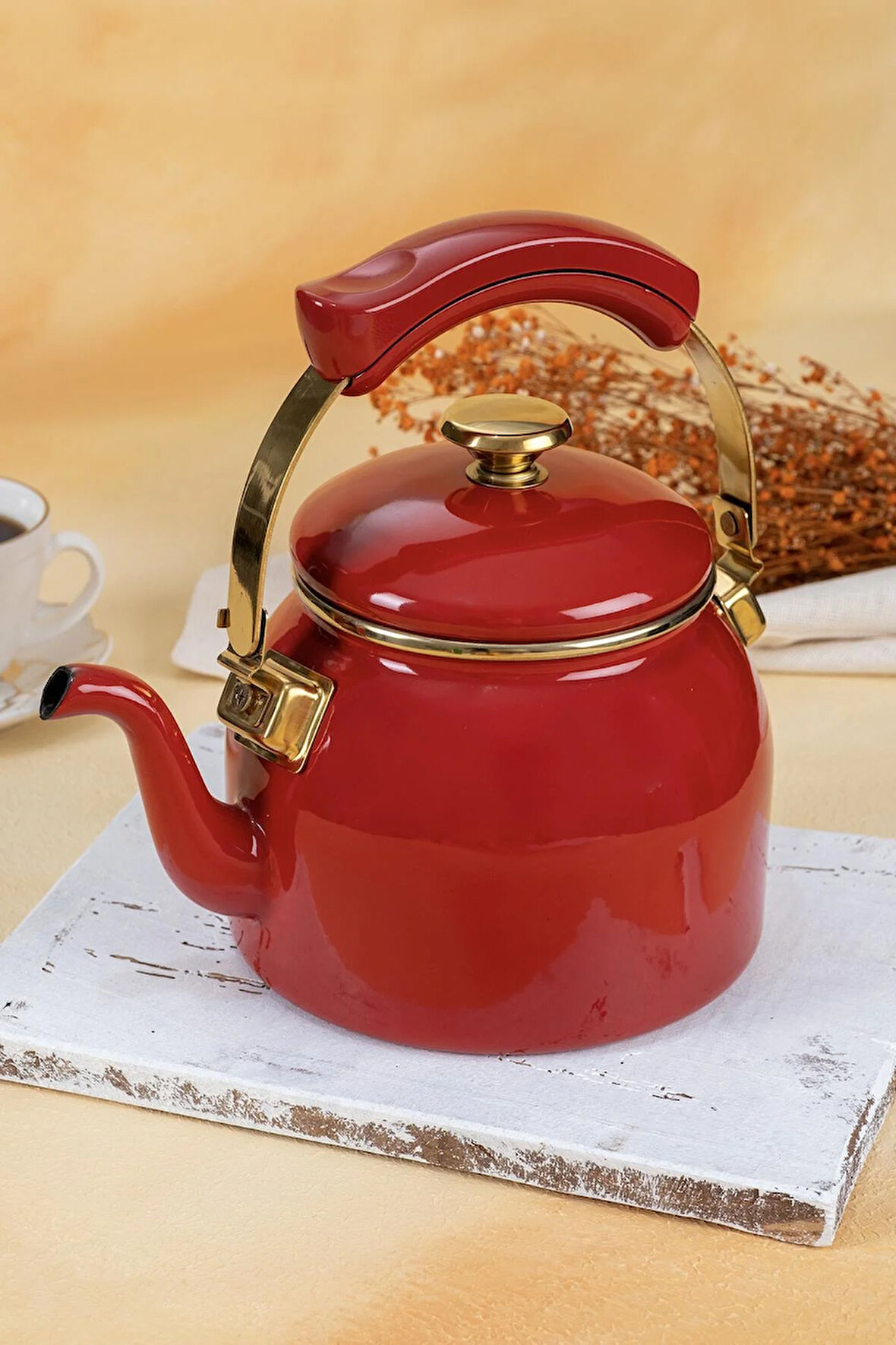 Acar Qualita Emaye Fit Kırmızı Demlik - 2250 ml