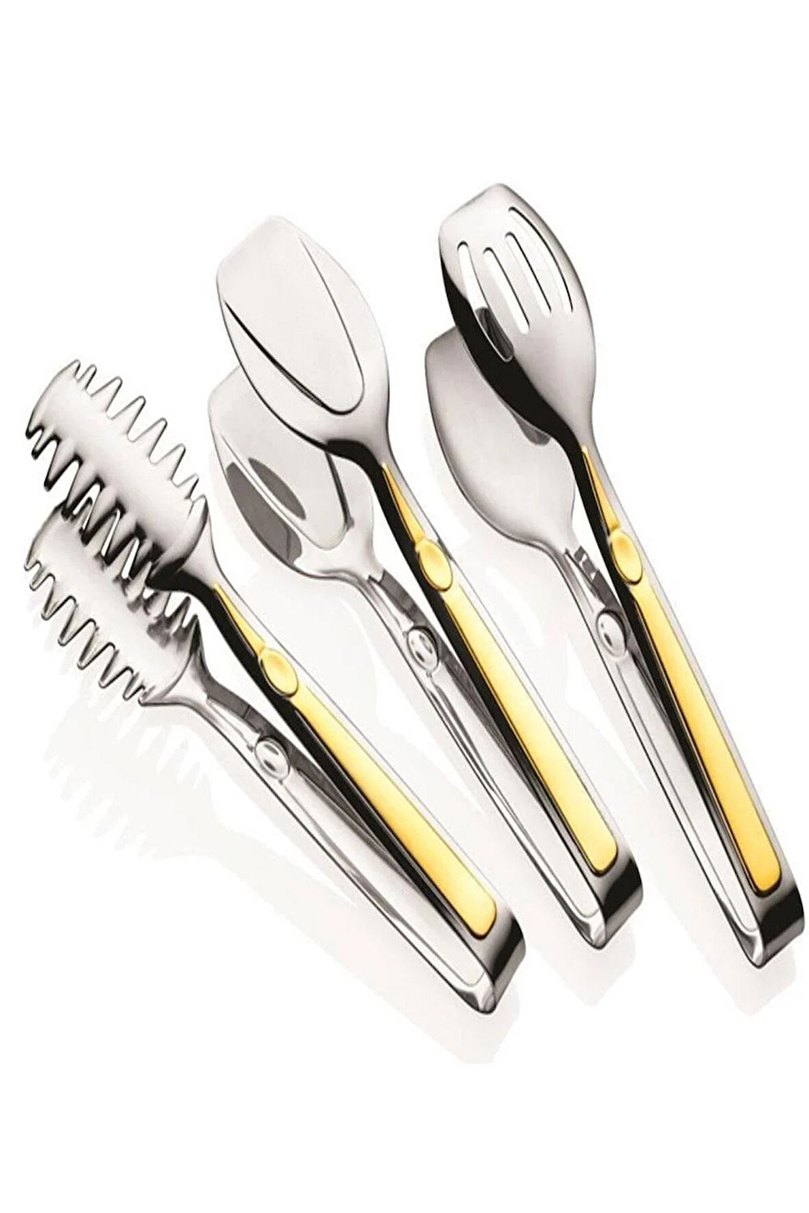 Dame Marie Gold Detaylı 3 Parça Çelik Maşa Seti