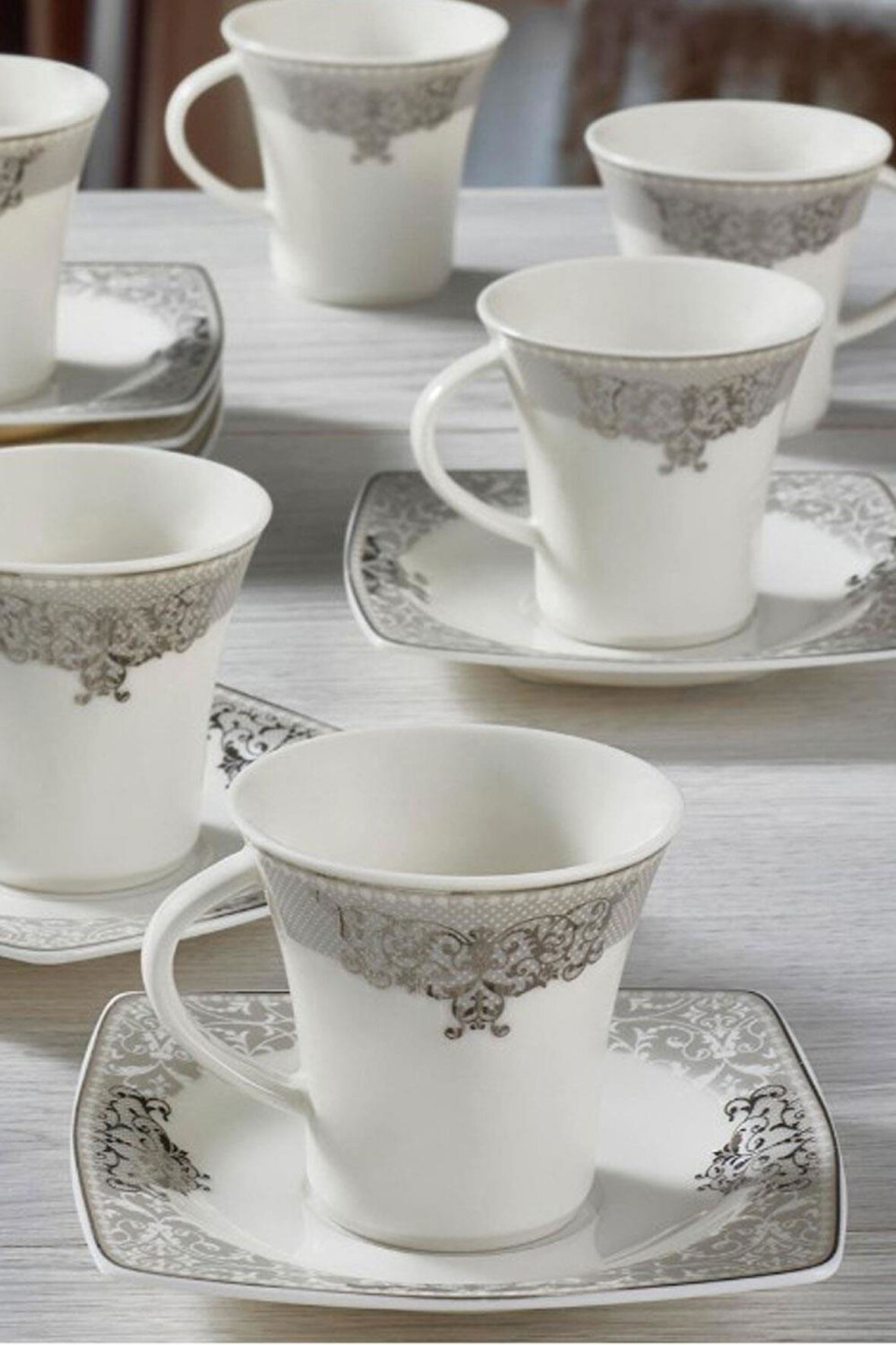 Güral Caroline 12 Parça 6 Kişilik Bone Türk Kahvesi Takımı - 56861