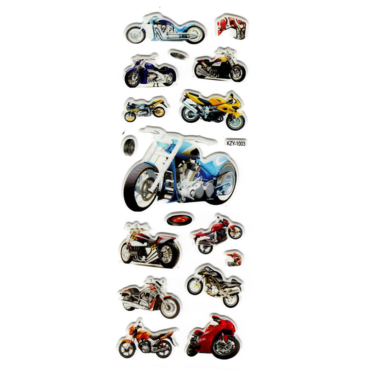 Sticker Kabartmalı Stiker Defter, Planlayıcı (kzy1003) 16x7 cm -Motorsiklet