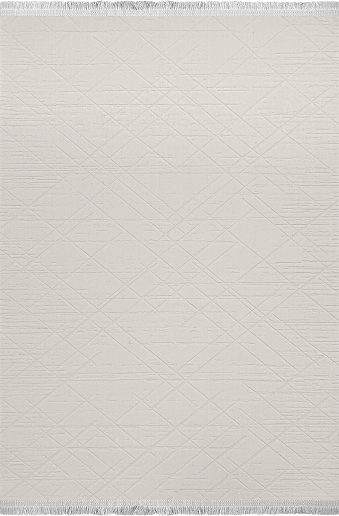 Milano Koleksiyonu Akrilik Dokuma Lüks Saçaklı Halı 4755 Krem