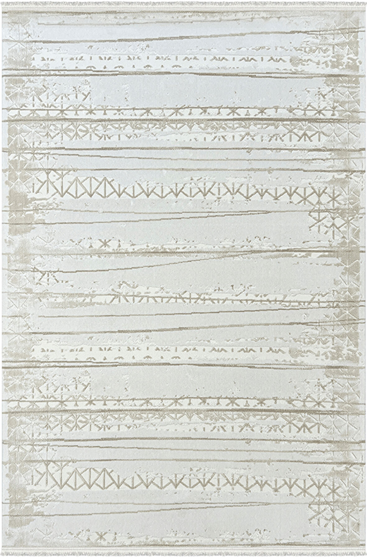 Viola Koleksiyonu Akrilik Dokuma Saçaklı Halı 3405 Bej