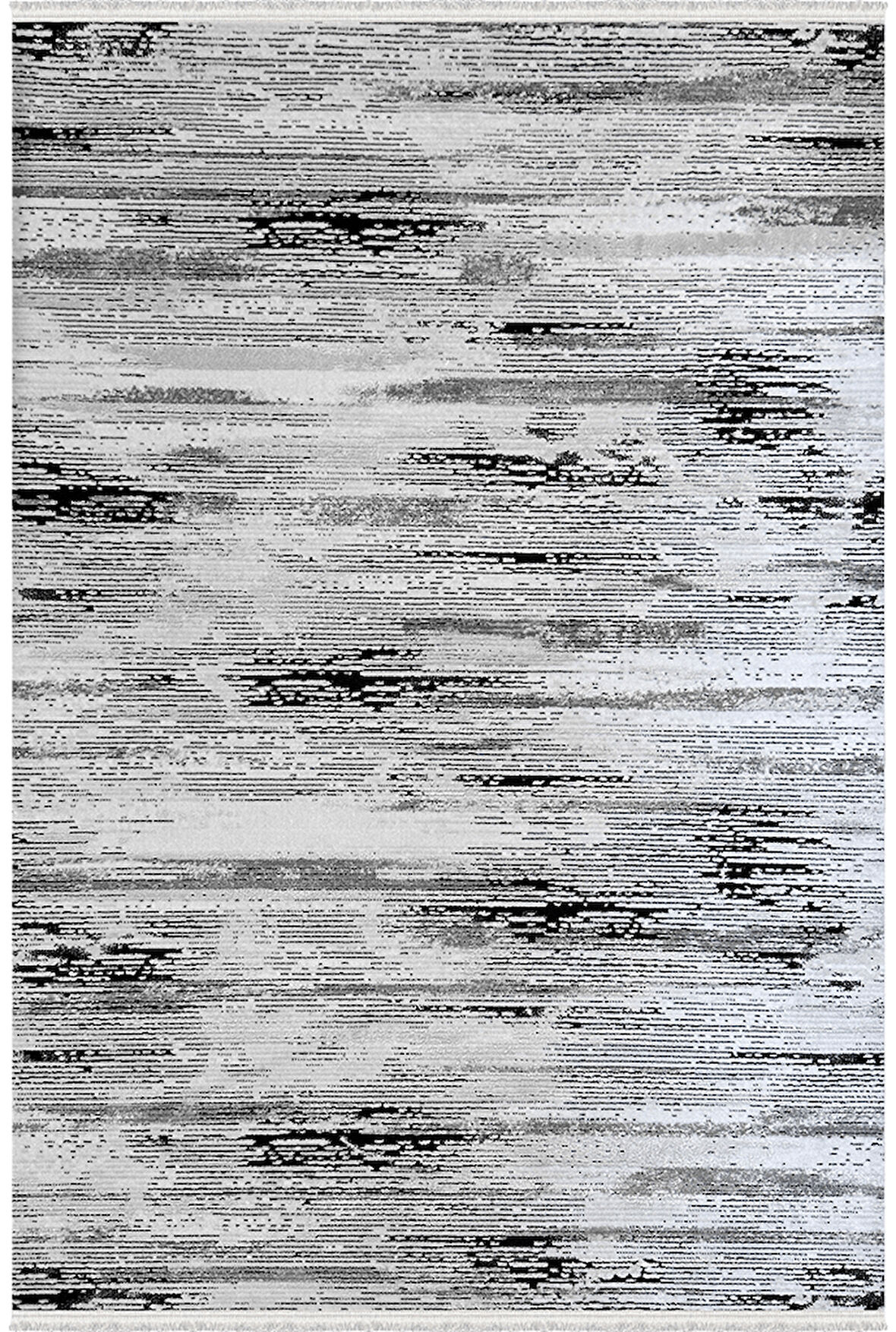 Dior Koleksiyonu Akrilik Dokuma Saçaklı Halı 4262 Siyah