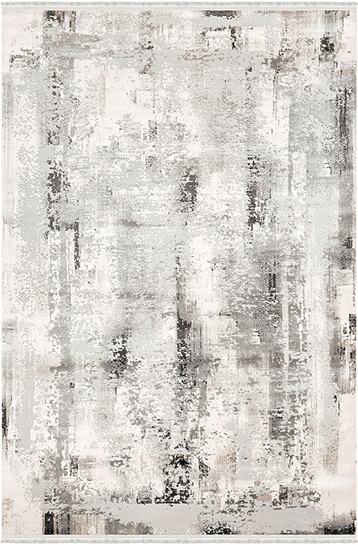 Rustik Koleksiyonu Akrilik Dokuma Saçaklı Halı 3201 Gri