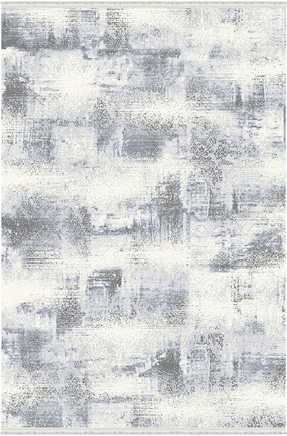 Rustik Koleksiyonu Akrilik Dokuma Saçaklı Halı 3207 Gri