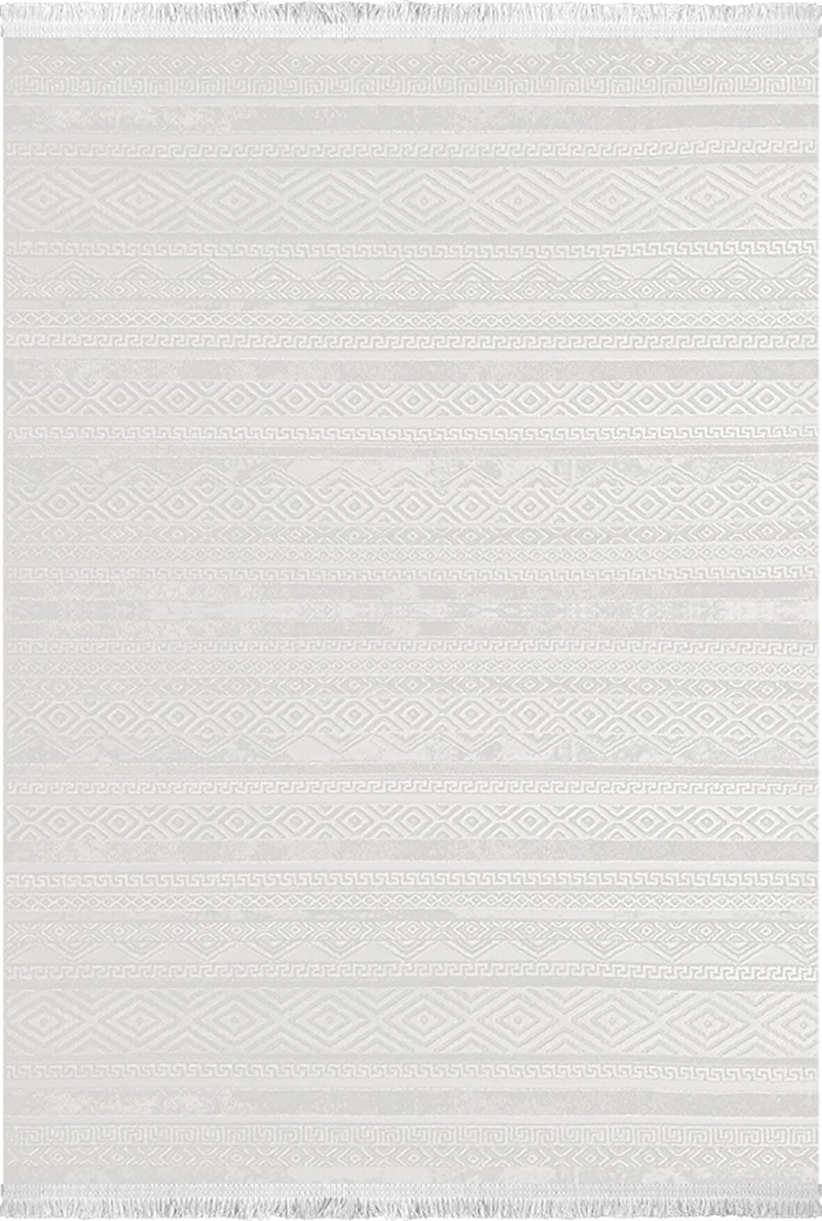 Alesta Koleksiyonu Akrilik Dokuma Saçaklı Halı 3511 Krem