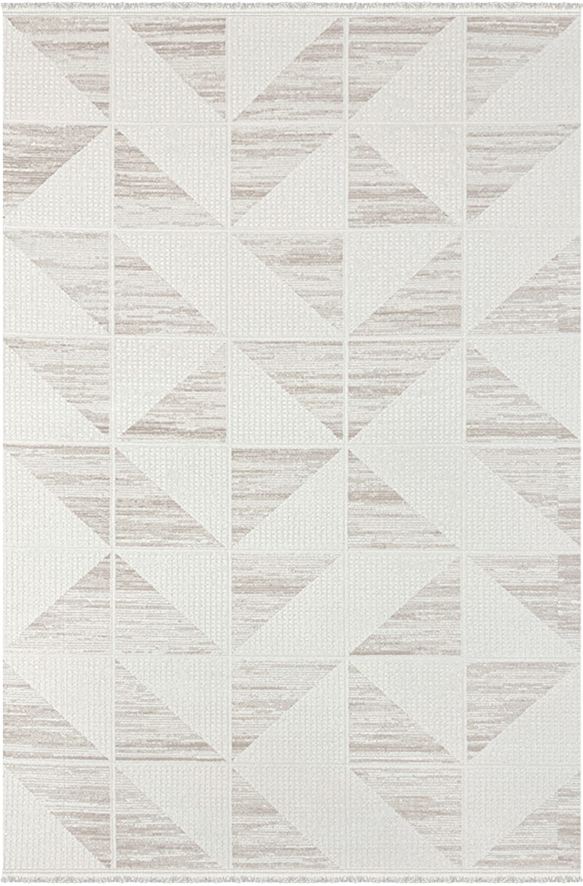 Vesta Koleksiyonu Akrilik Dokuma Saçaklı Halı 3754 Bej