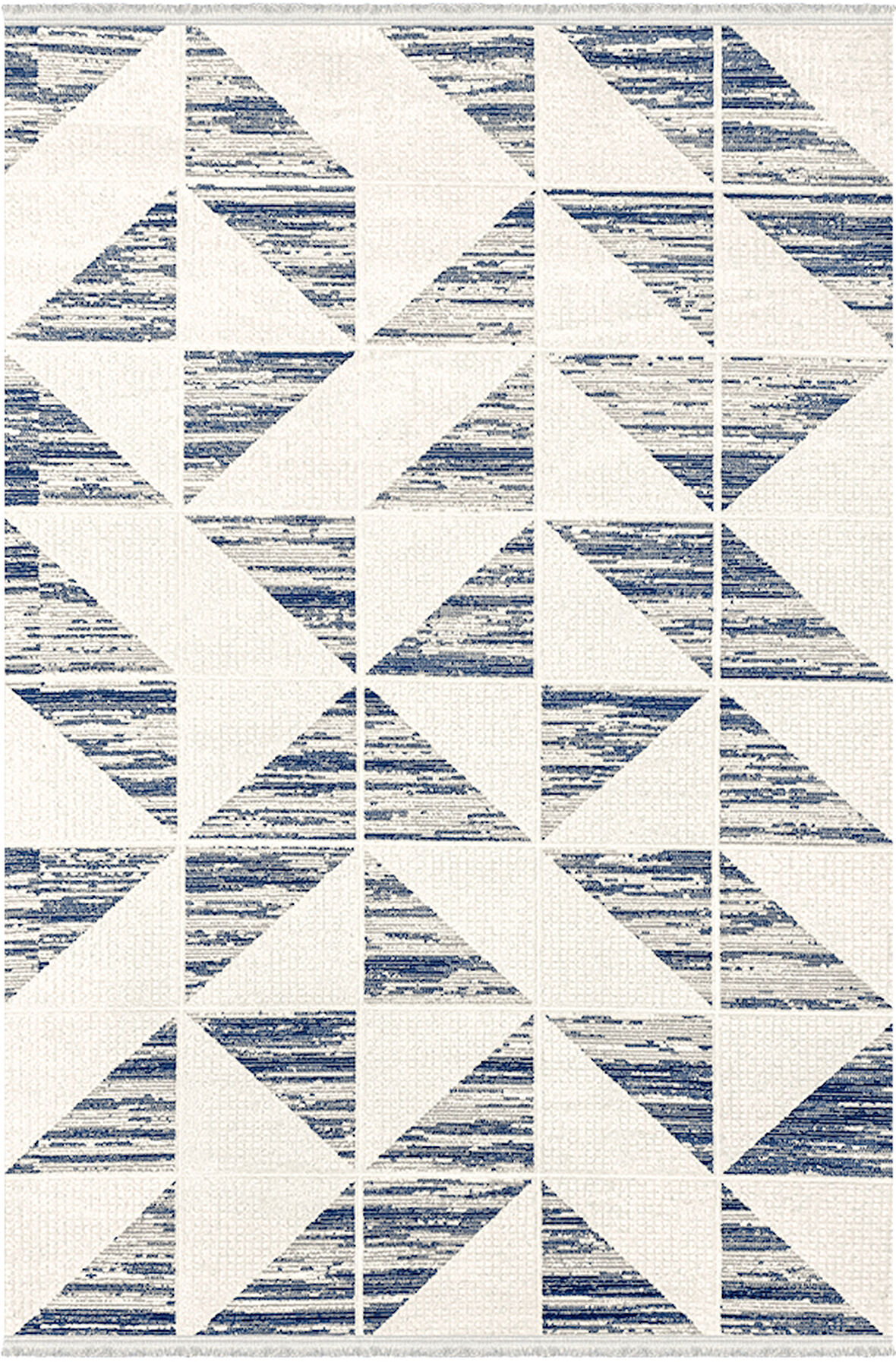 Vesta Koleksiyonu Akrilik Dokuma Saçaklı Halı 3756 Mavi