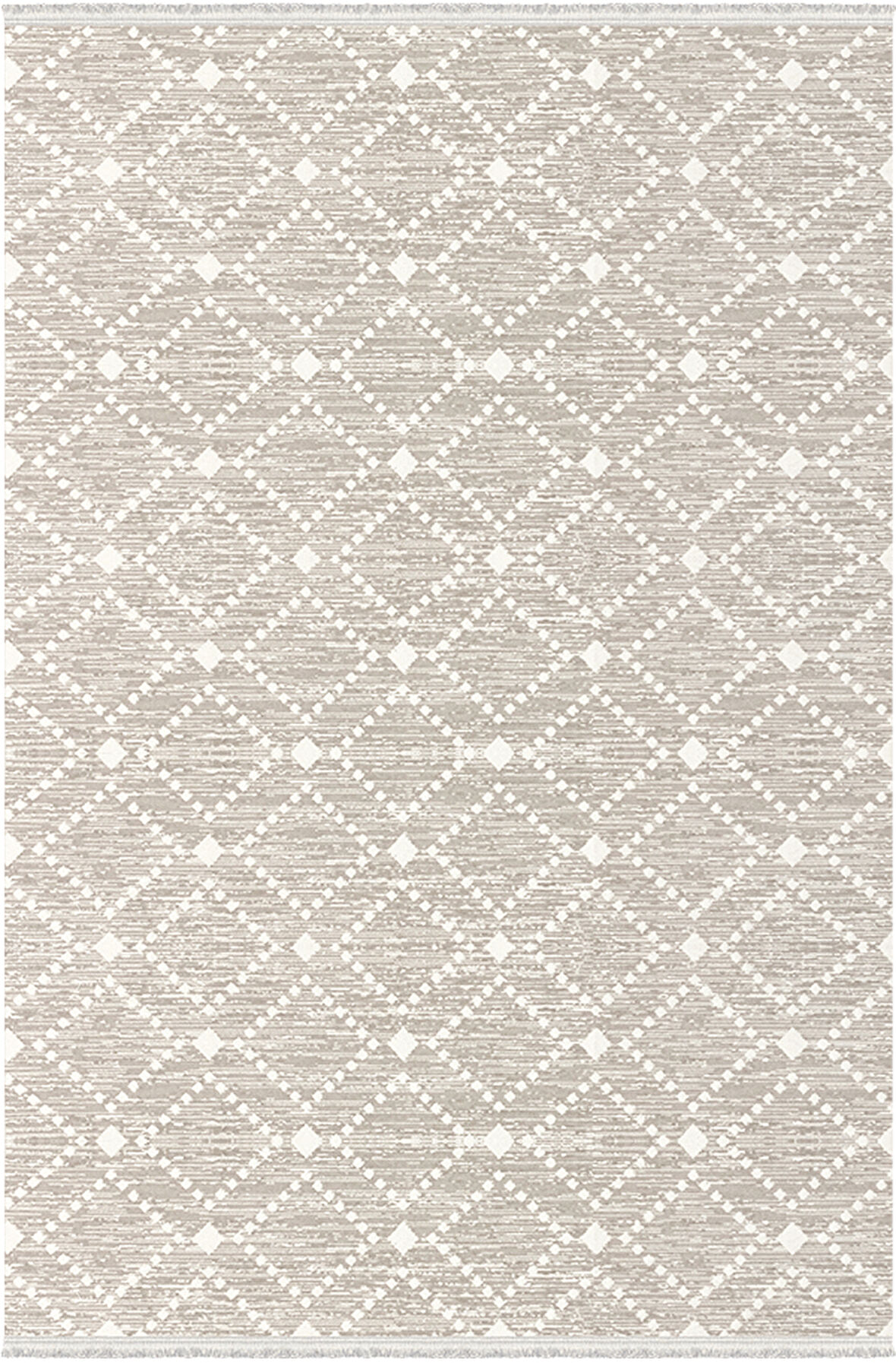 Vesta Koleksiyonu Akrilik Dokuma Saçaklı Halı 3764 Gri