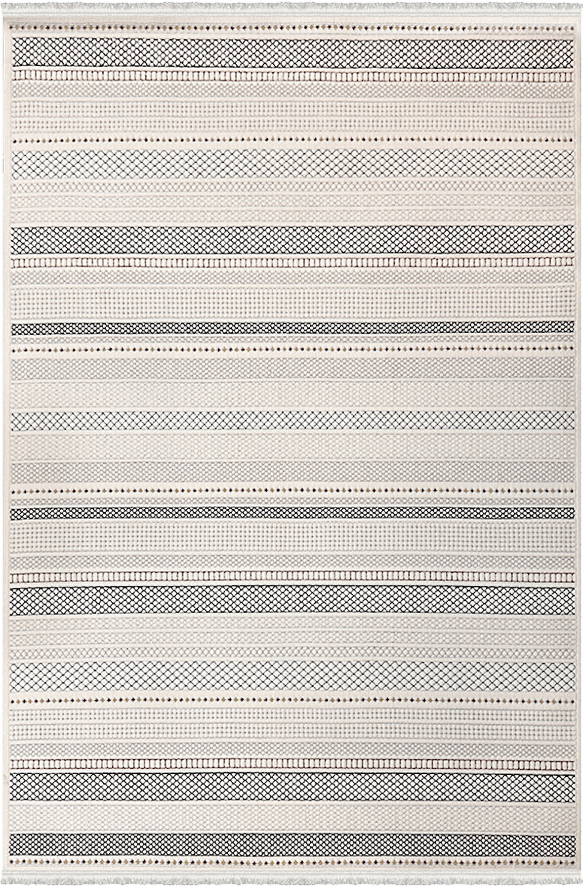 Lavina Koleksiyonu Dekoratif Modern Saçaklı Halı 8602 Multi