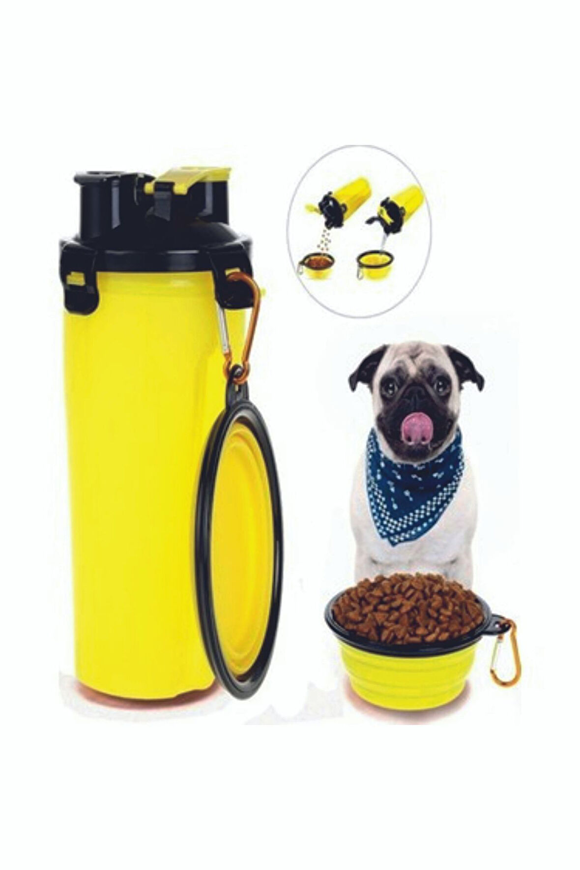 Pati_carni Kedi Ve Köpek Mama Ve Su Matarası Katlanabilir Mama Kabı Seyehat I?çin Uygun