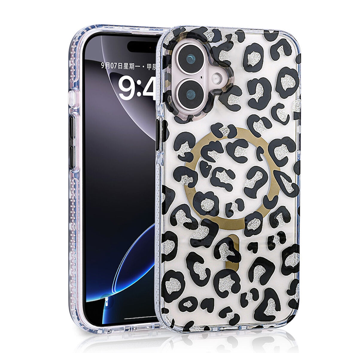 iPhone 16 Kılıf Magsafe Şarj Özellikli Desenli Leopar Jago Kapak