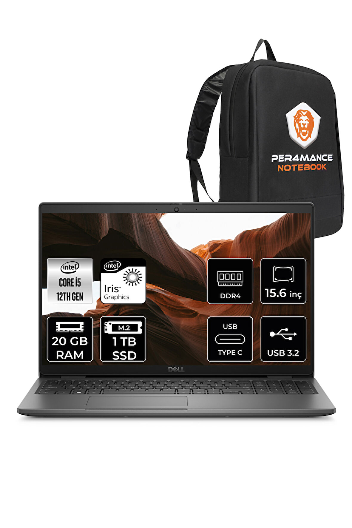Dell Latitude 3540 i5-1235U 20GB RAM 1TB SSD 15.6'' FHD FDOS Dizüstü Bilgisayar & PER4 ÇANTA 