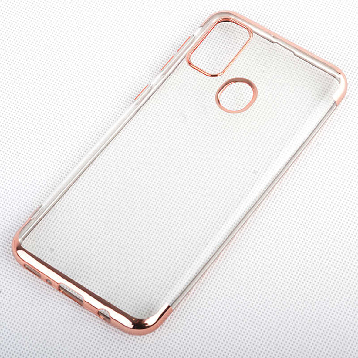 Galaxy M21 Kılıf İnce Köşeleri Renkli Şeffaf Silikon