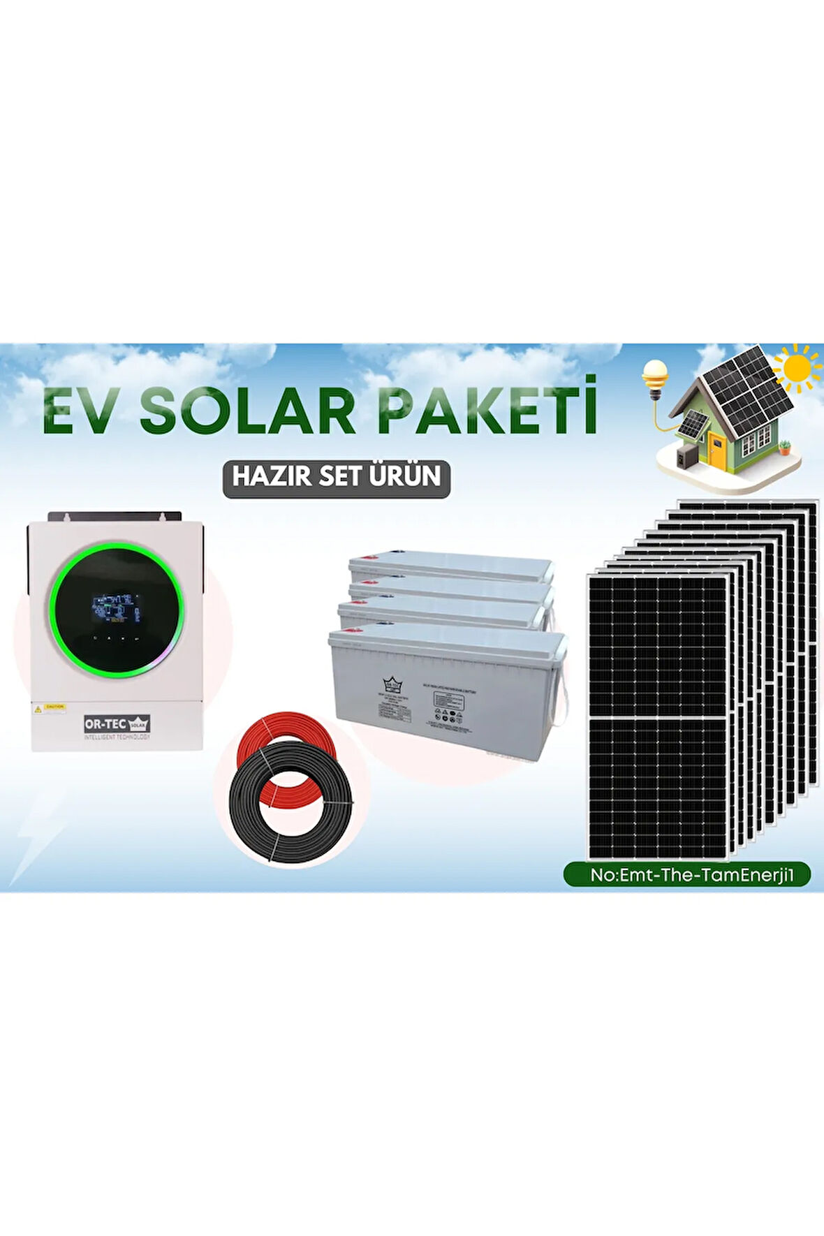 GÜNEŞ ENERJİ SETİ 9.6kW GÜNLÜK KULLANIM PAKETİ