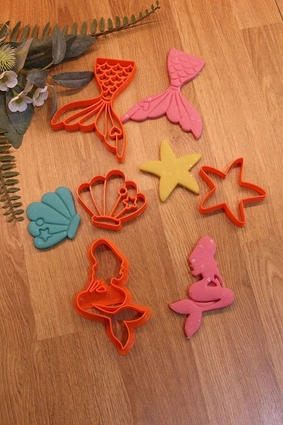 Deniz Kızı Seti Kurabiye Kalıbı Ve Hamur Şekillendirici Deniz Kızı Kuyruğu Istiridye