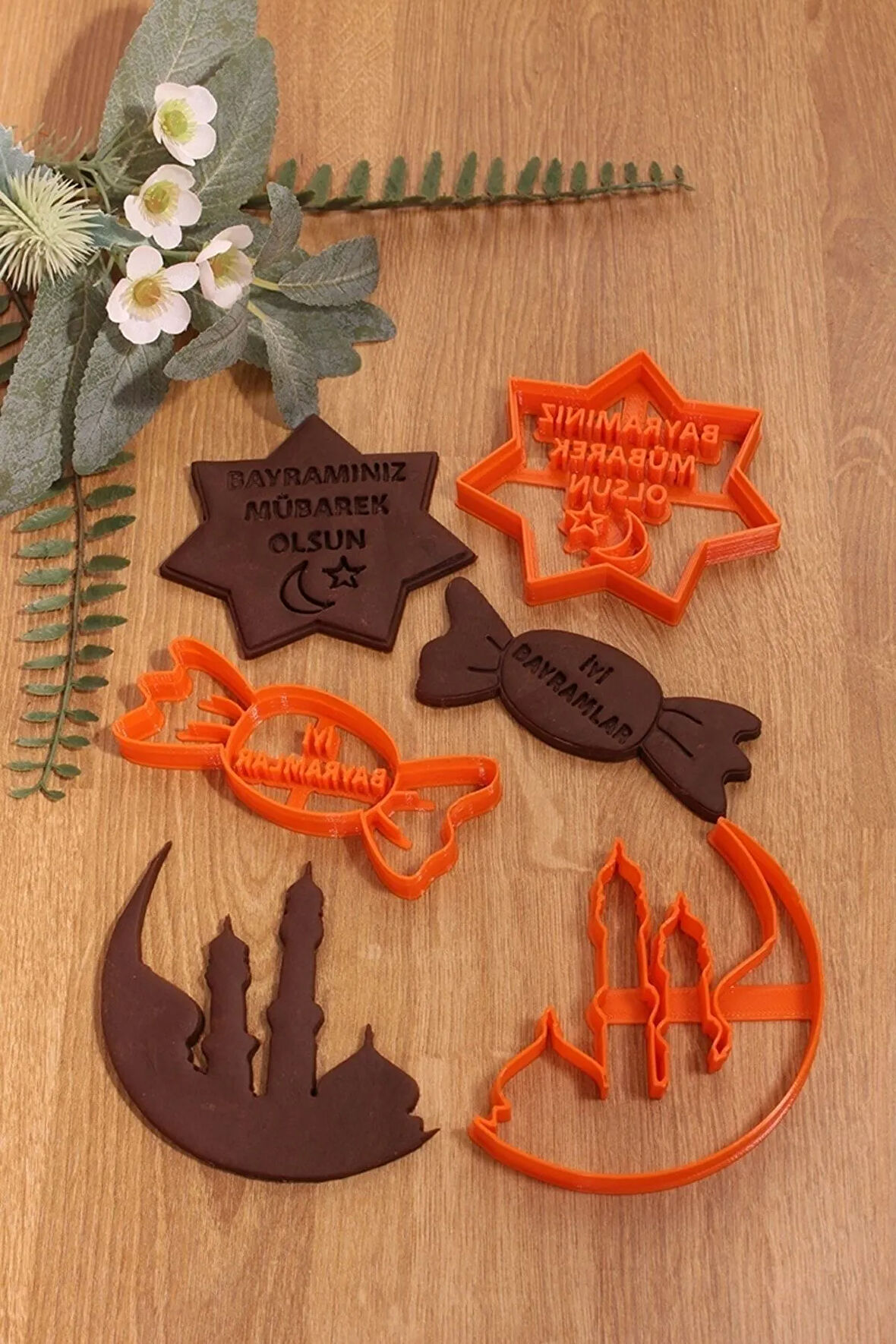 Ramazan Özel Bayramınız Mübarek Olsun Bayram Şekeri Kurabiye Kalıbı 3'lü Set