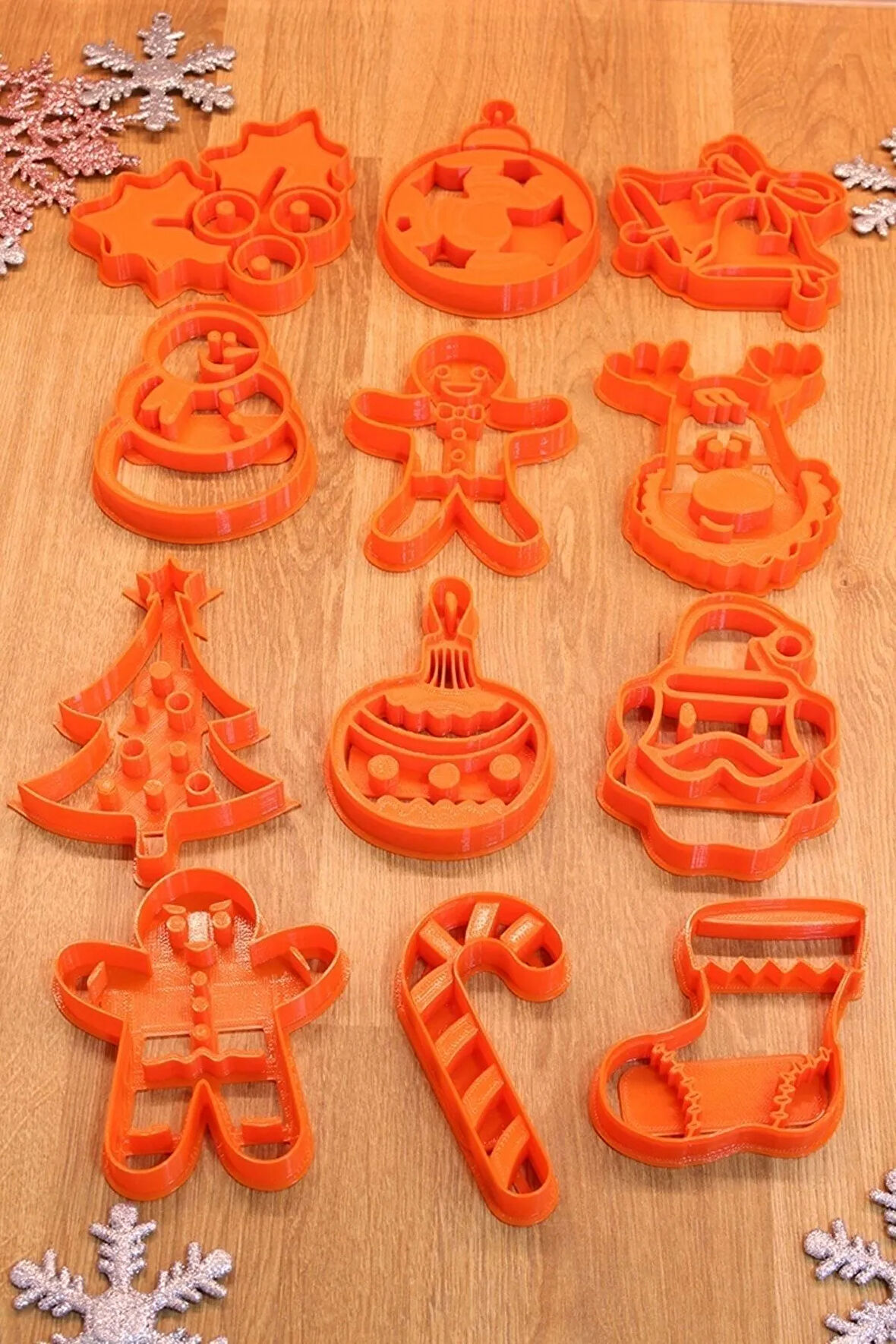 Yılbaşı Yeni Yıl 12'li Set Kurabiye Kurabiye Kalıbı Ve Hamur Şekillendirici