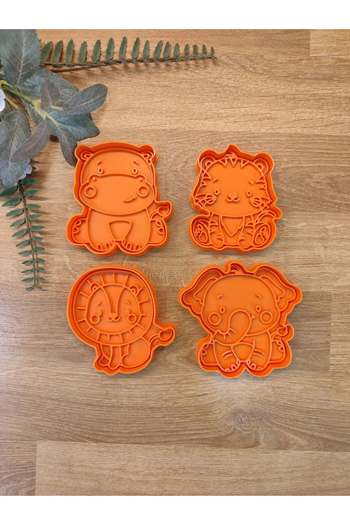 Sevimli Hipopotam Aslan Kaplan Fil Kurabiye Kalıbı ve Hamur Şekillendirici