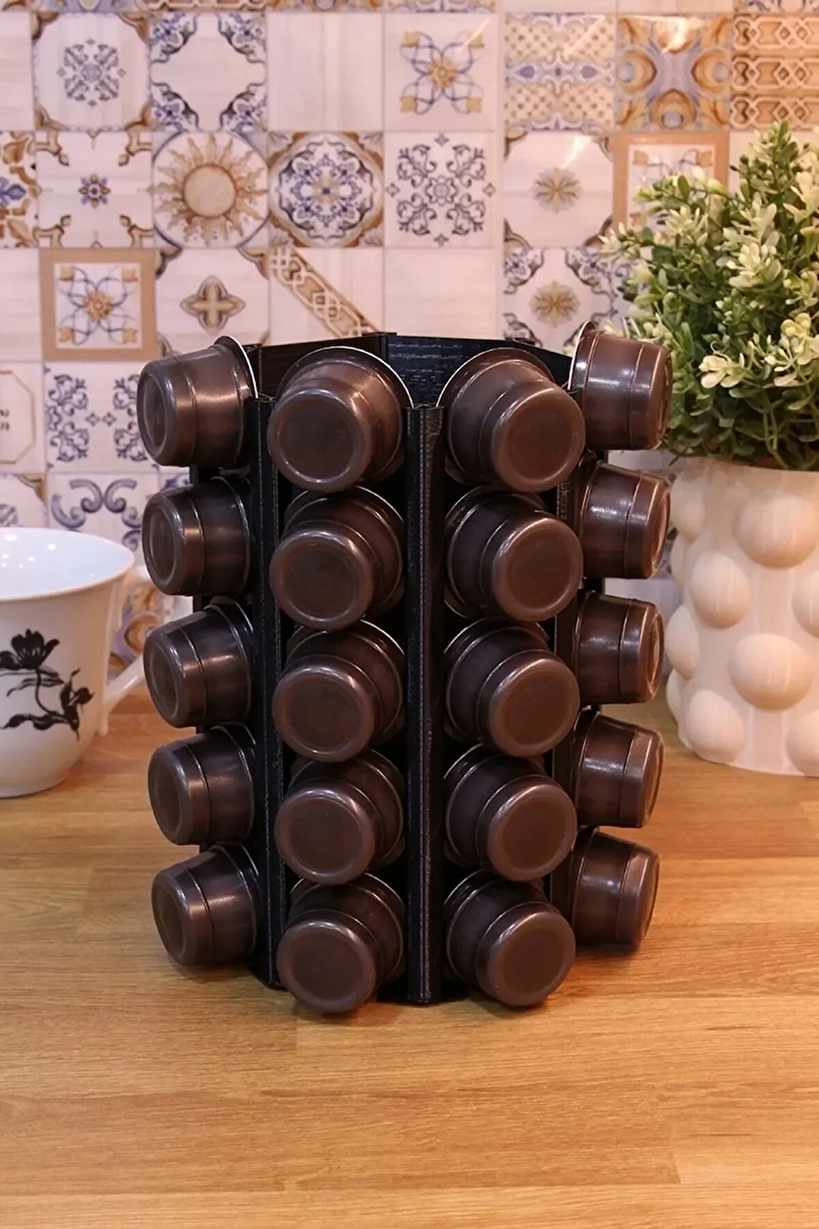 Tchibo Cafissimo Kapsül Kahve Uyumlu Tutucu Dekoratif Çok Amaçlı Stand Siyah