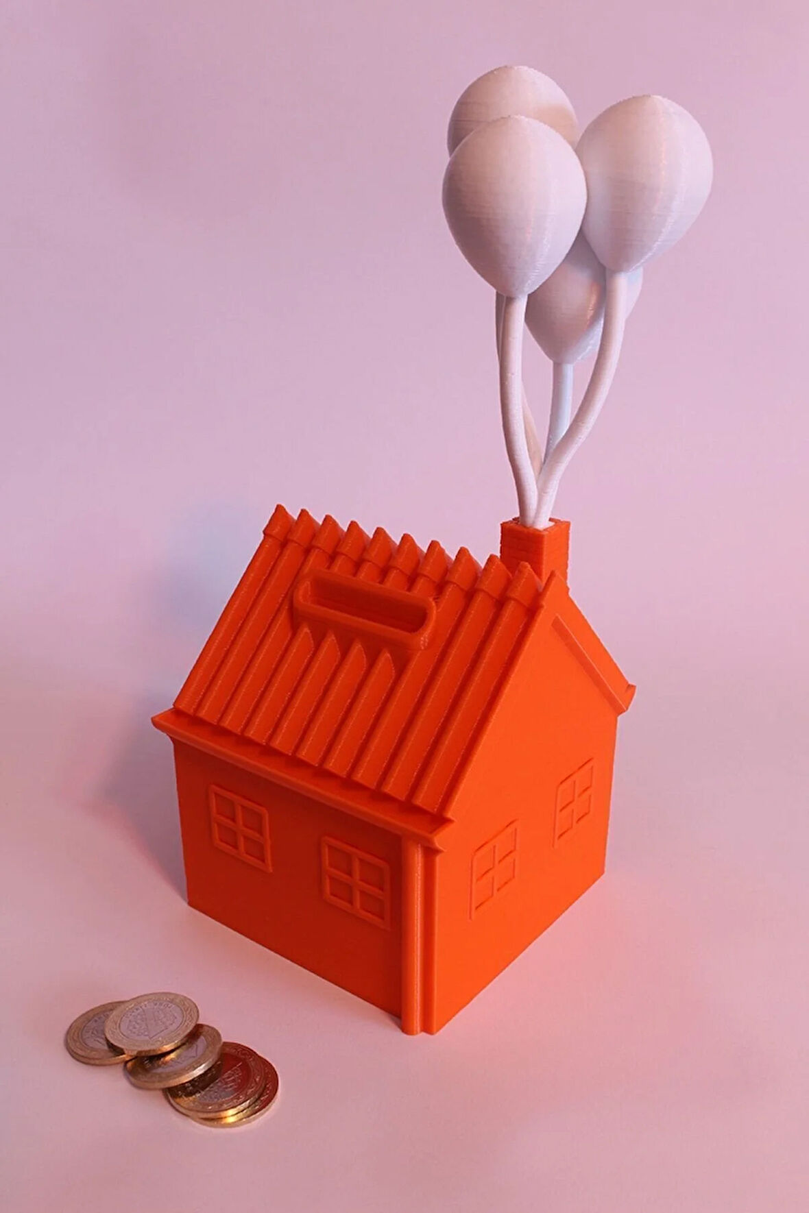 Balonlu Ev Kumbara Dekoratif Biblo