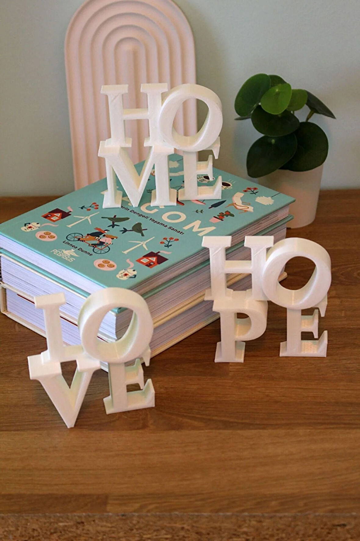 Home Love Hope Dekoratif Yazı Obje Beyaz