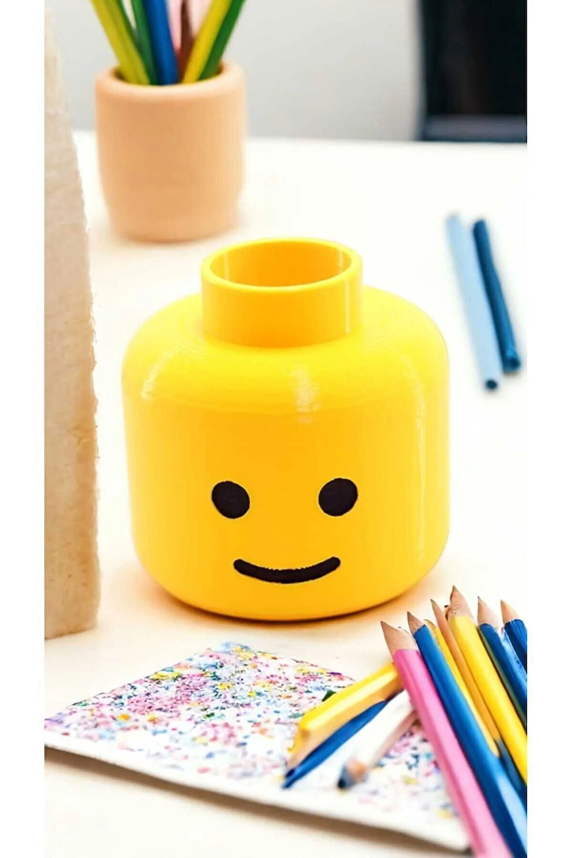 Lego Adam Kafası Benzeri Kalemlik Organizer Dekoratif Obje