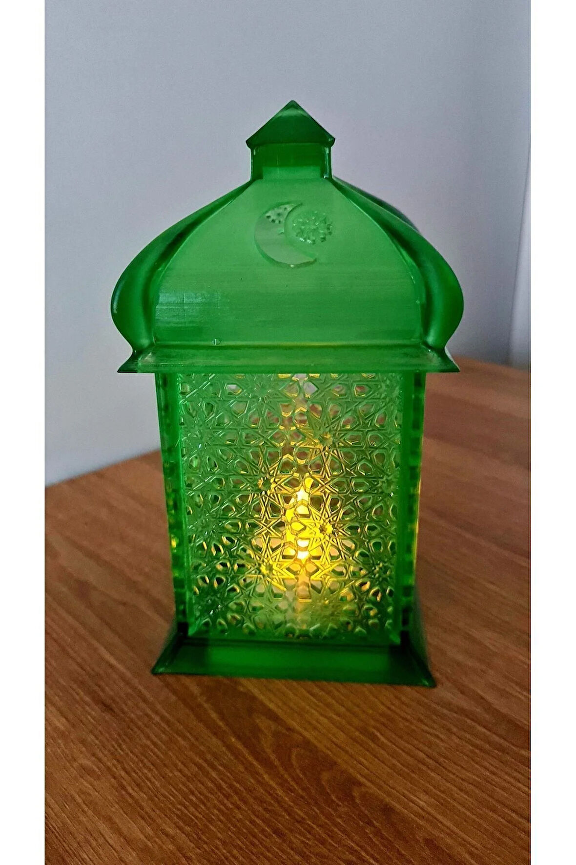 SINIRLI SAYIDA Alev Efektli Led Mum Işıklı Ramazan Feneri Ramadan Lantern Yeşil