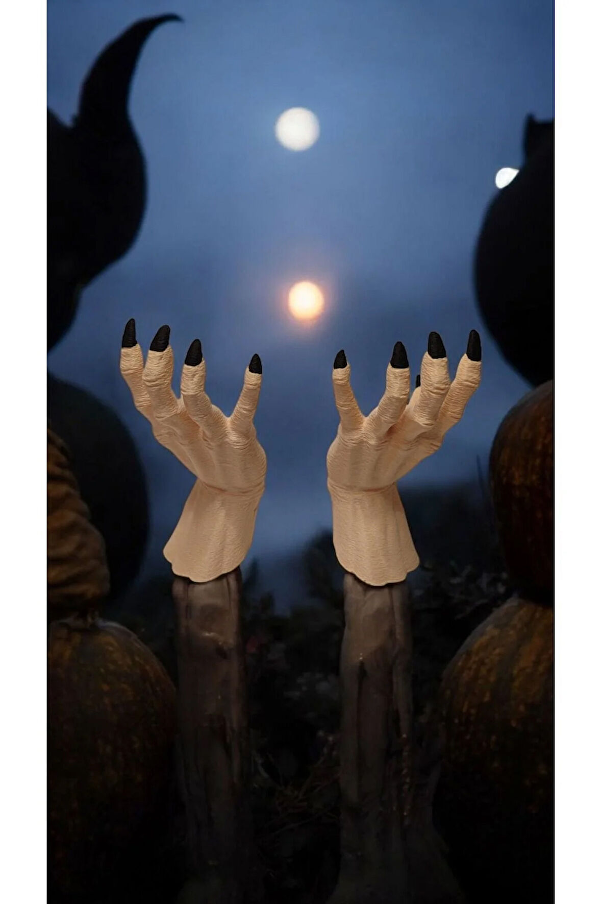 Halloween Cadılar Bayramı Dekoru Cadı Elleri 2 Adet Dekoratif Obje 13 Cm