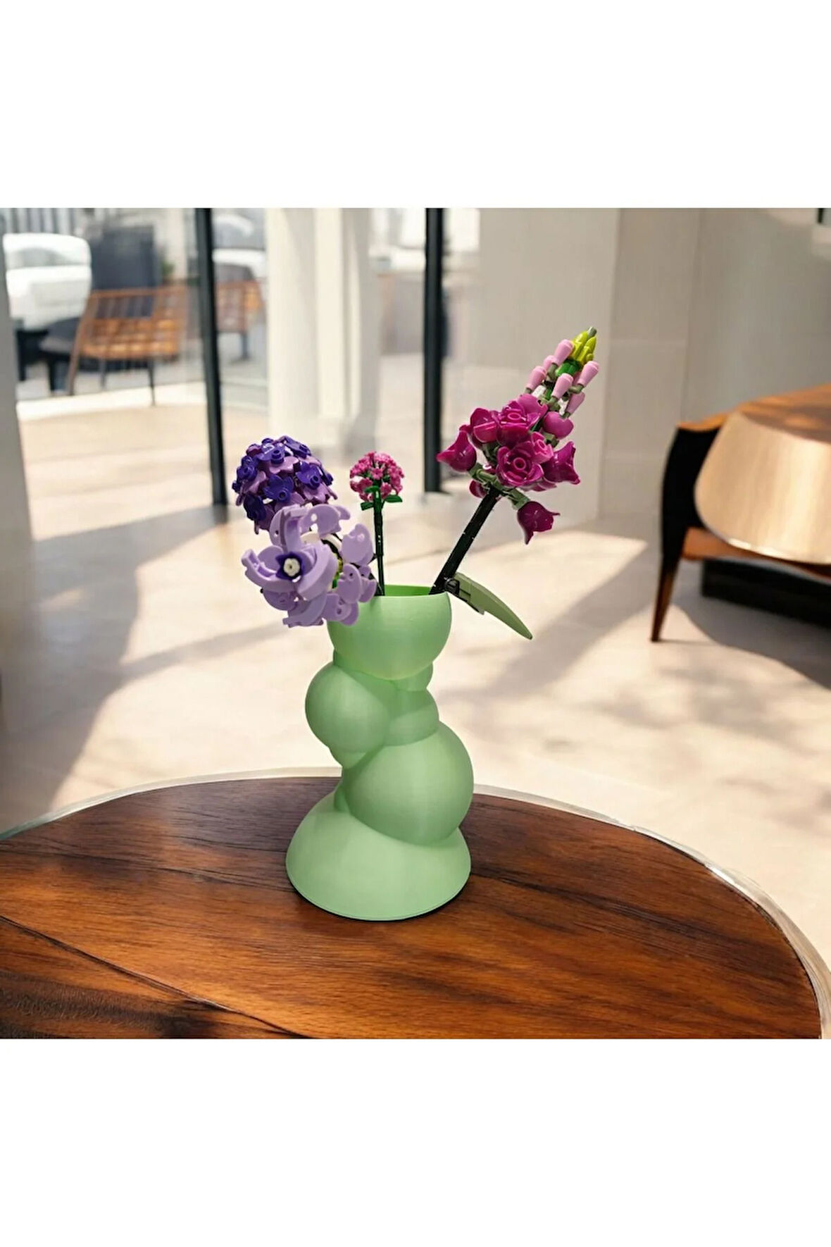 Balon Kulesi Özel Tasarım Dekoratif Vazo Biyoplastik Pastel Yeşil