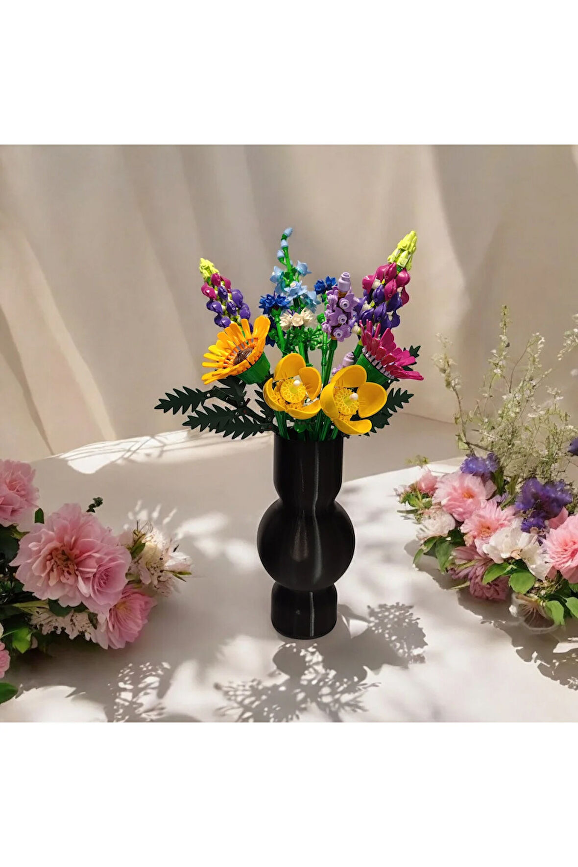 Nordic İskandinav Tarz Özel Tasarım Dekoratif Vazo Biyoplastik Siyah