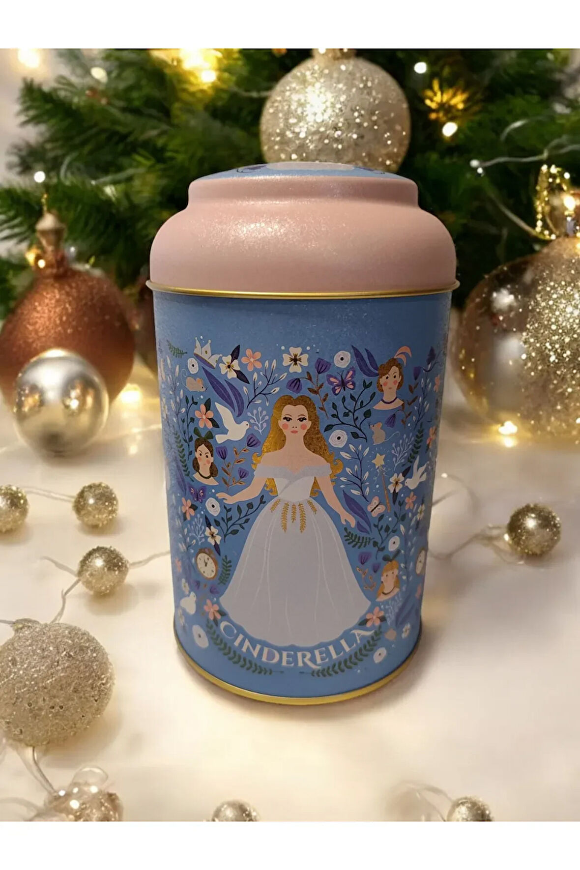 Kül Kedisi Sindirella Cinderella Masalı Baskılı Metal Saklama Kutusu