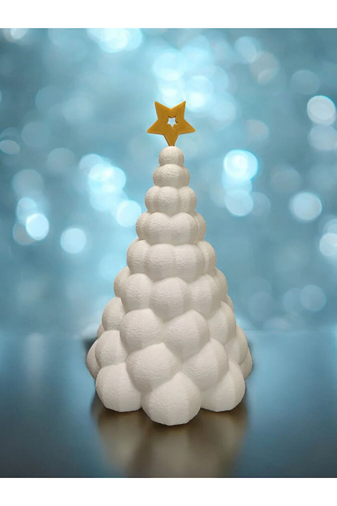 Yılbaşı Temalı Kar Topu Ağacı Çam Ağacı Yeni Yıl Dekoratif Obje 19 cm Beyaz