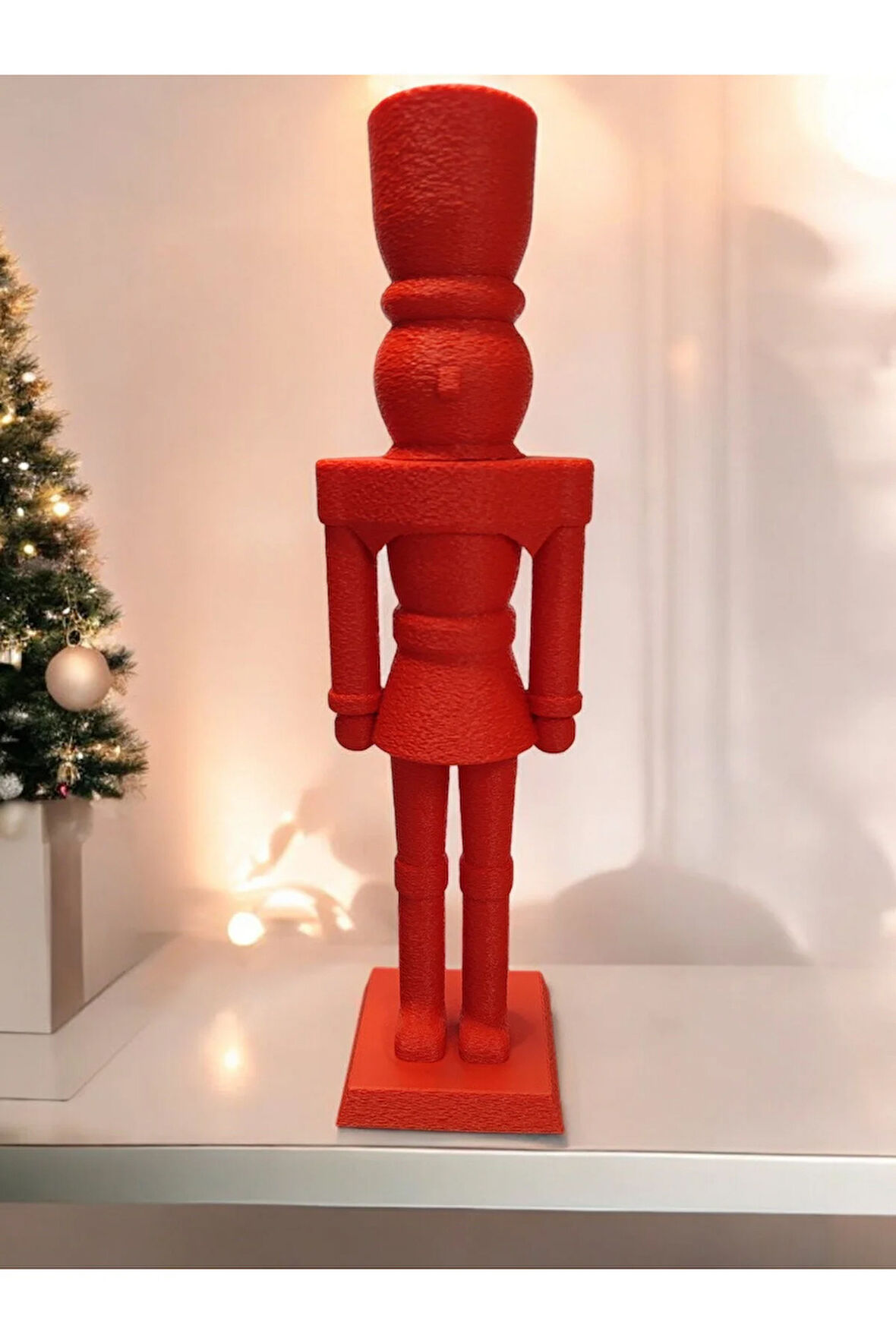 Yılbaşı Süsü Modern Fındıkkıran Nutcracker Dekoratif Obje Kırmızı