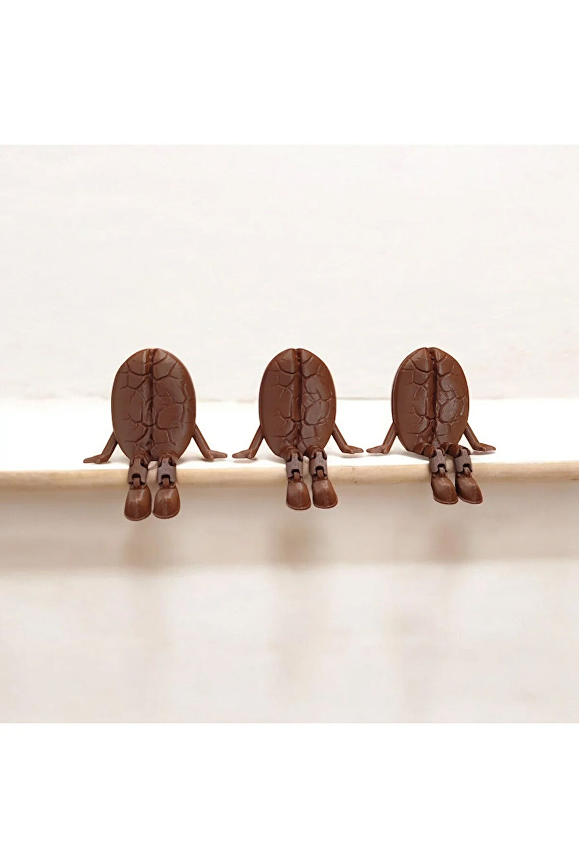 Kahve Çekirdeği 3'lü Dekoratif Obje Seti Biyoplastik Kahverengi