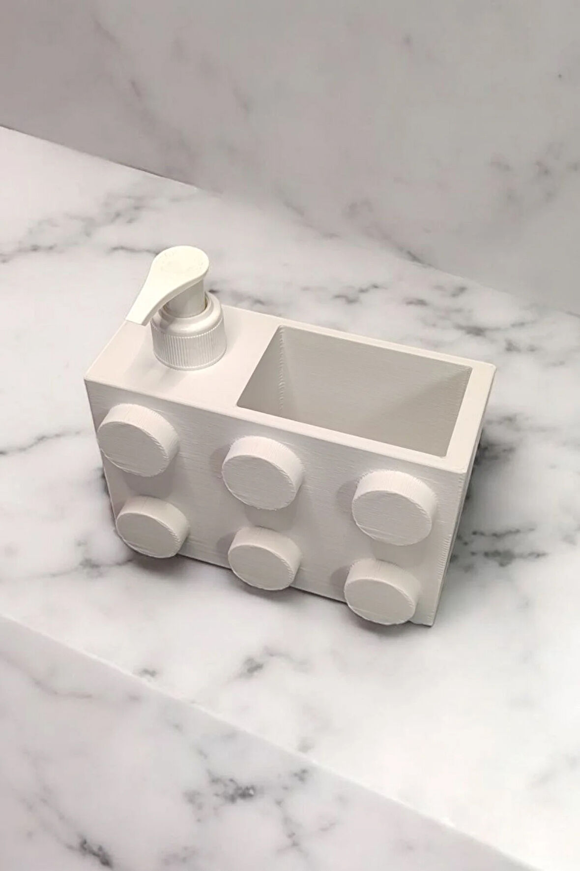 Renkli Brick Blok Özel Tasarım Sabunluk ve Organizer Seti Beyaz