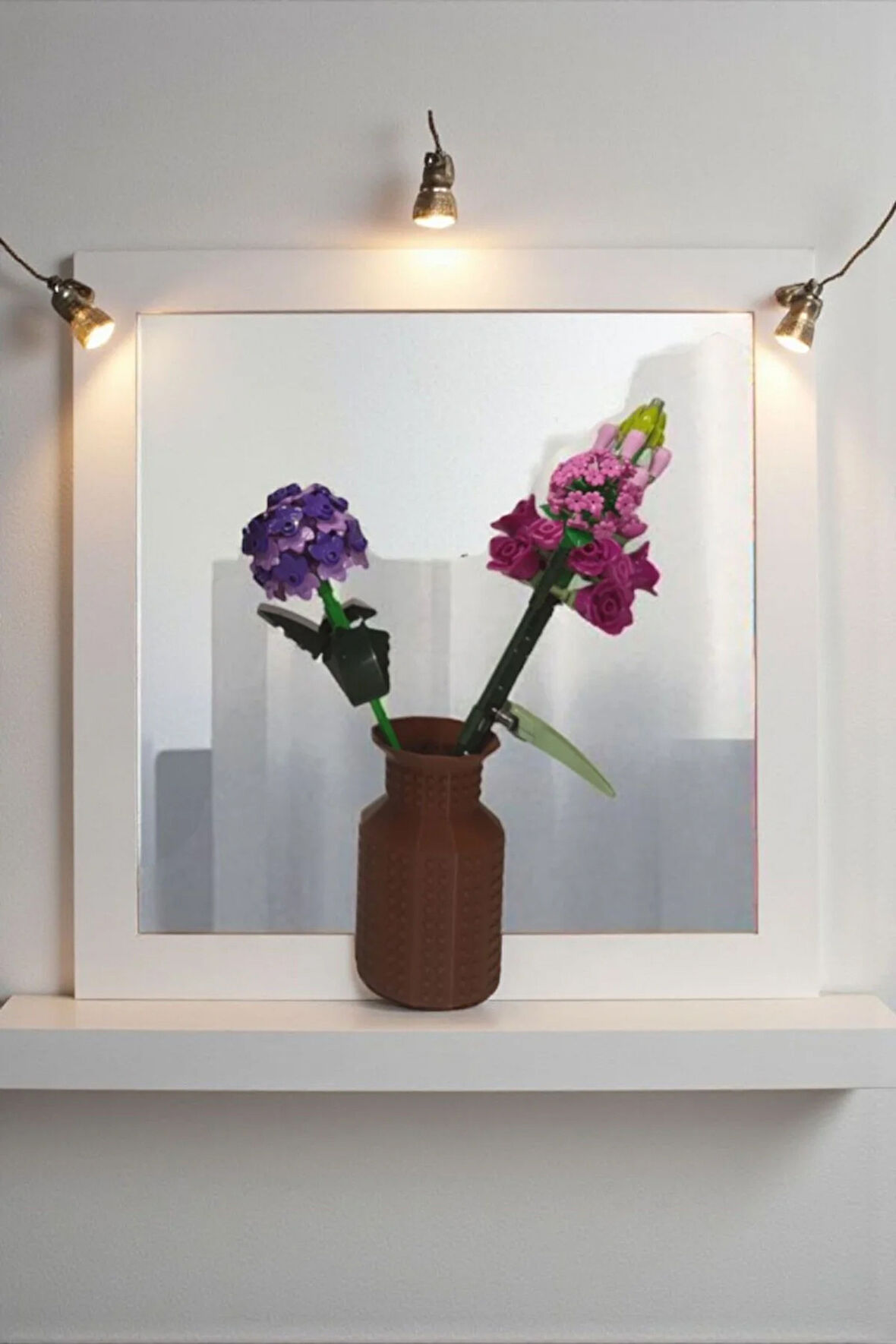 Blok Çiçek Uyumlu Özel Tasarım Dekoratif Mini Vazo Kahverengi 11cm (ÇİÇEKLER DAHİL DEĞİLDİR)