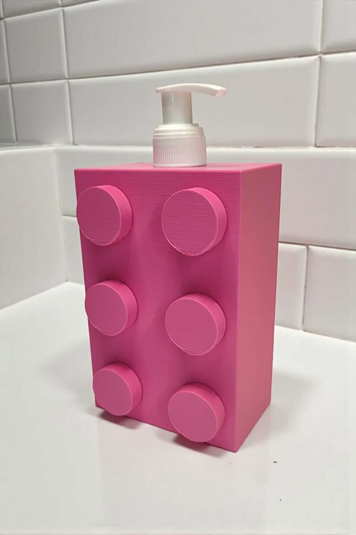 Modern Blok Tasarımlı Dekoratif Sabunluk Pembe