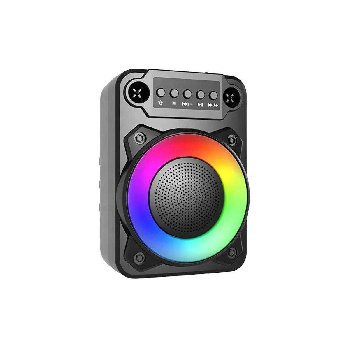 Global Q10 Taşınabilir Bluetooth 5.2 Hoparlör FM Radio, USB, TF SD, RGB Light Show Siyah WNE0367