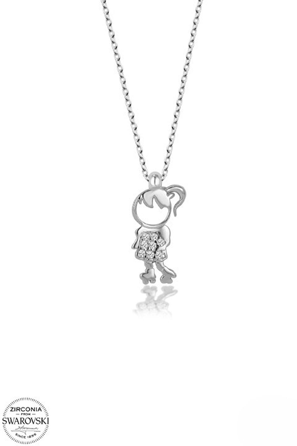 SWAROVSKİ TAŞLI  ZİRCONİA KIZ ÇOCUĞU 925 AYAR GÜMÜŞ KOLYE
