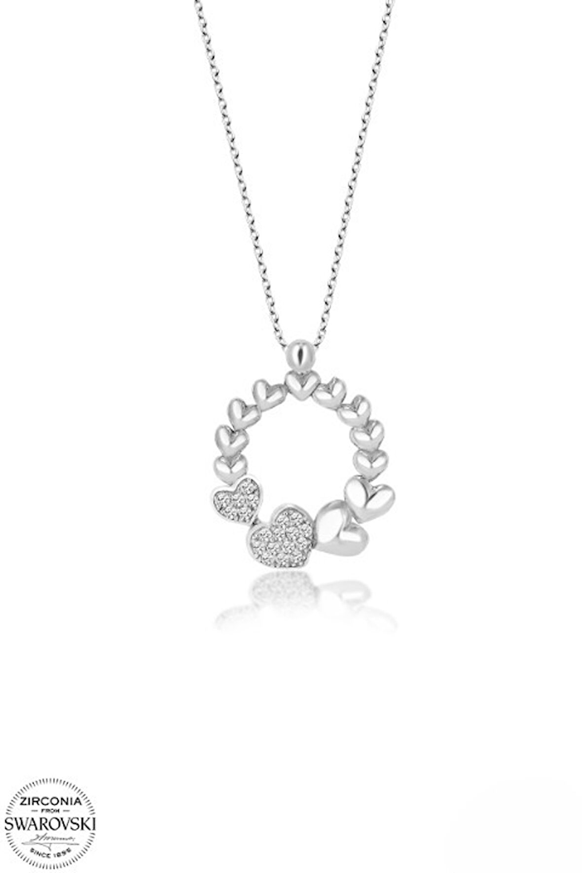 SWAROVSKİ TAŞLI  ZİRCONİA AŞK ÇİÇEĞİ 925 AYAR GÜMÜŞ KOLYE