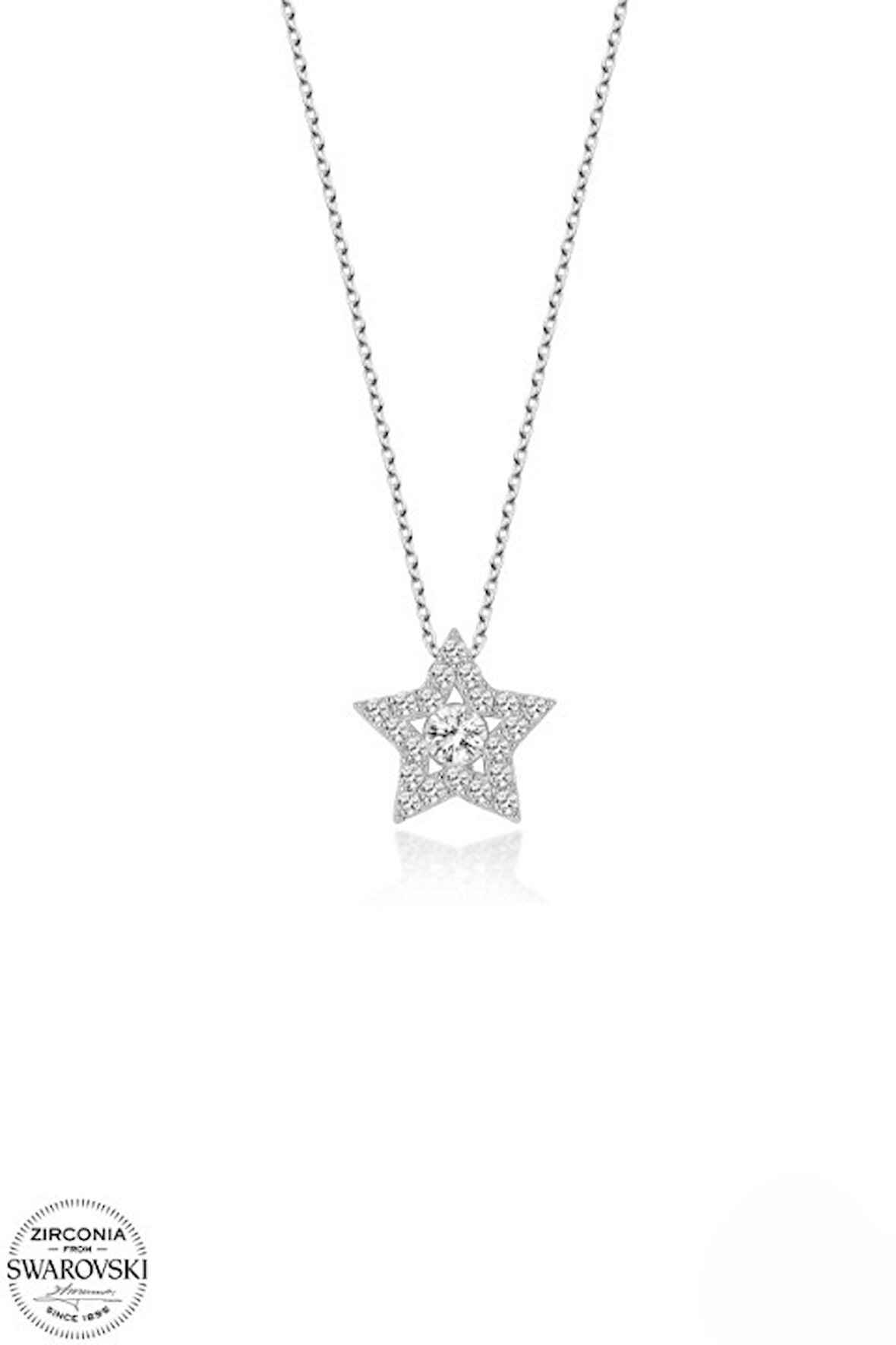 SWAROVSKİ TAŞLI  ZİRCONİA STAR 925 AYAR GÜMÜŞ KOLYE