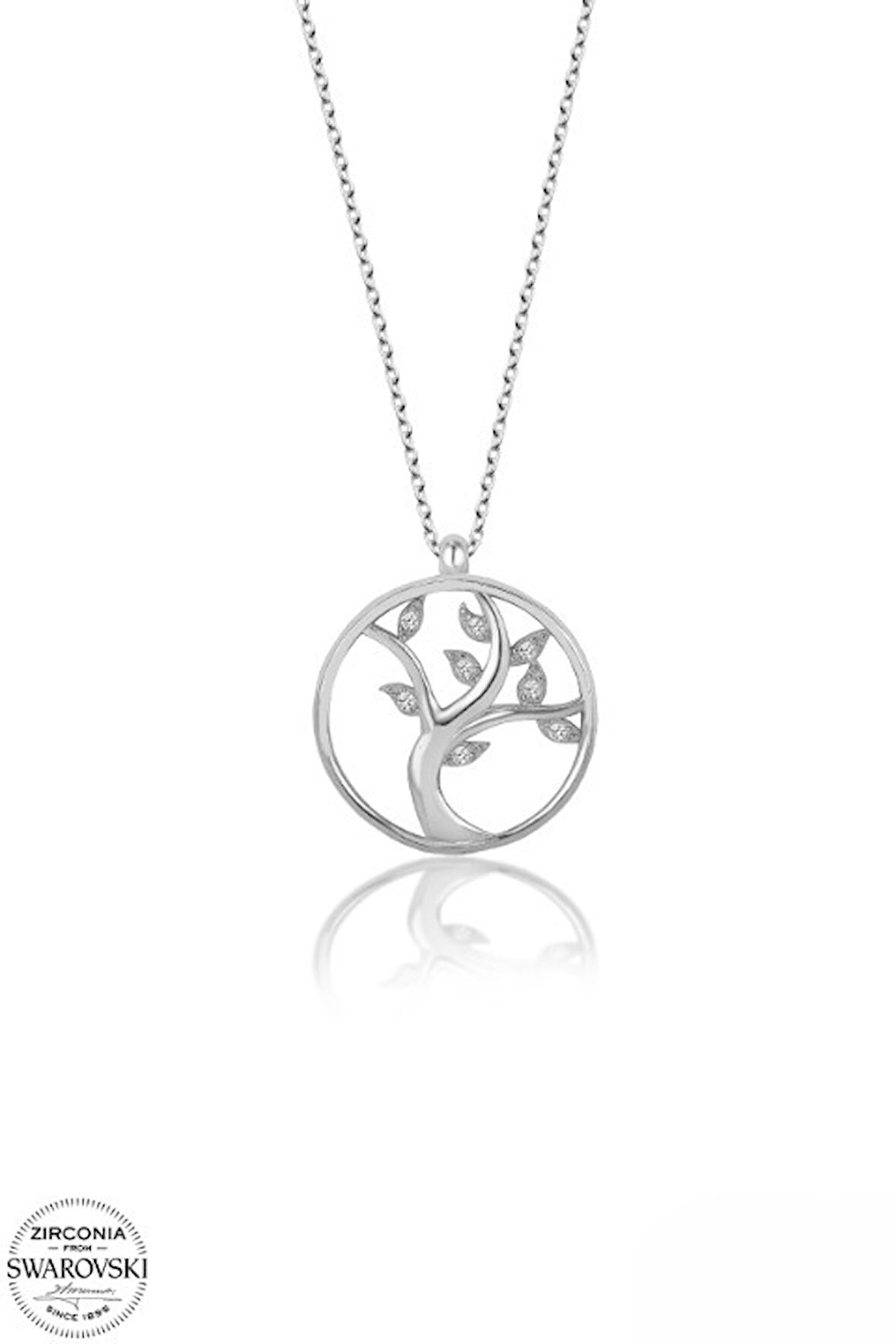 SWAROVSKİ TAŞLI  ZİRCONİA AĞAÇ 925 AYAR GÜMÜŞ KOLYE